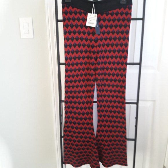 NWT ZARA Knit Sparkle Bell Bottom Pants Size S - Picture 6 of 9